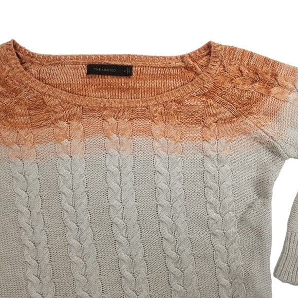 The Limited Boatneck Cableknit Sweater 3/4 Sleeve Womens Jrs Sz M  Wool Viscose - Picture 14 of 16